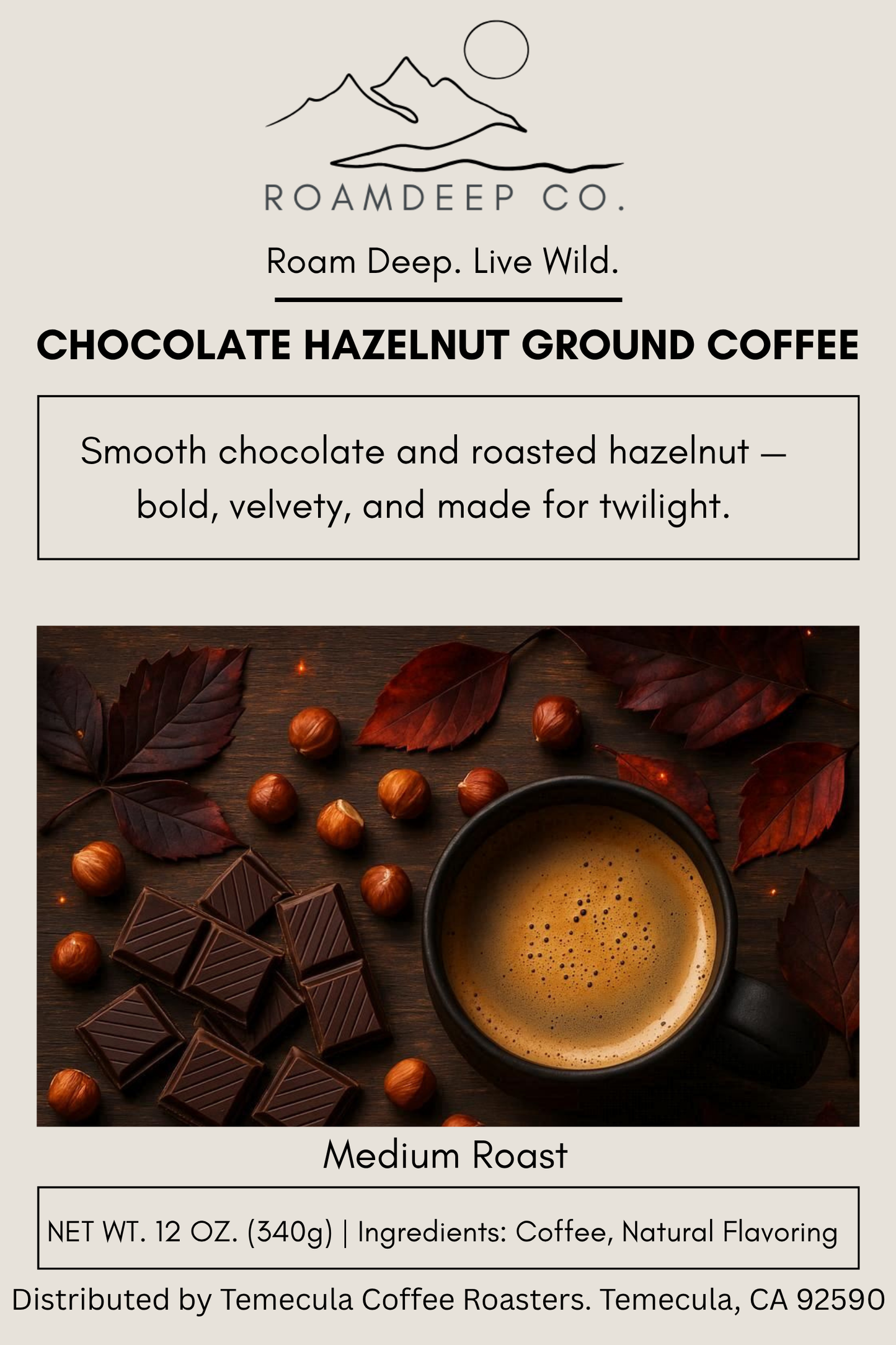 Chocolate Hazelnut Whole Bean Coffee