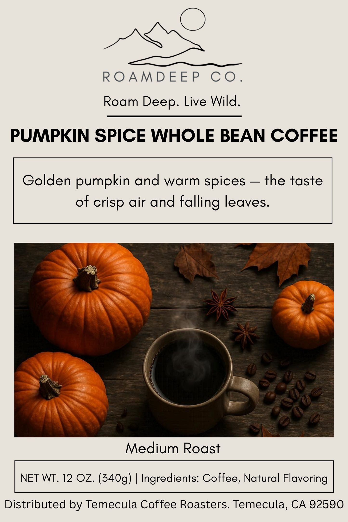 Pumpkin Spice Whole Bean Coffee